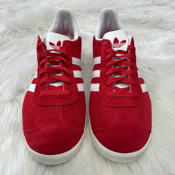 Adidas Gazelle Low Mens Casual Shoes Red White JI1534 NEW Multi Sz - Picture 2 of 4